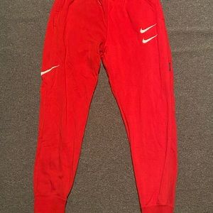 Red Nike Double Swoosh Joggers Size M Men’s